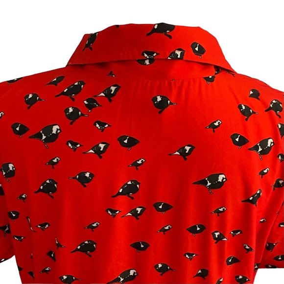 eShakti Red Midi Dress with Black Floral Pattern - Picture 8 of 14